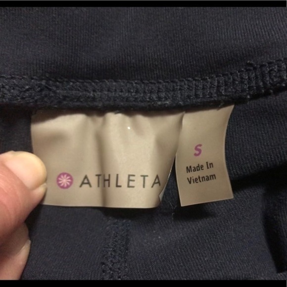 Athleta Blue Stripe High Rise Flow Stripe Chaturanga Capri Crop Leggings - Picture 10 of 11